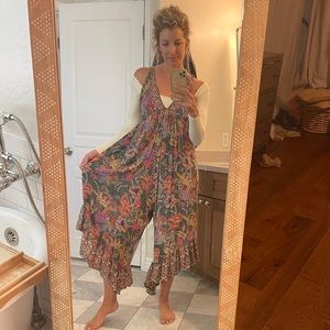 Free people like jumpsuit paisley colorful wide leg